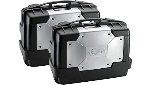 Givi KGR33PACK2 Baúl Lateral, Cover In Aluminio, Cada 33 litros de Volumen y 10 Kg de Carga, Set de 2 Piezas