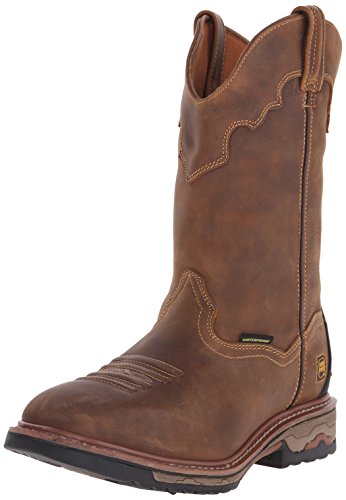 Dan Post Botas Blayde para hombre de 11 pulgadas, impermeables, con puntera suave, zapatos de seguridad para el trabajo, casuales, color marrón, talla 14 D, Bronceado de silla de montar, 48 EU