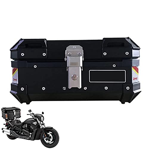 HGTRH Baul Moto Metalico, Cofre Moto Universal 25l - 41.2 * 33.3 * 20cm Negro Baul para Moto, Universal Baul Moto Cuadrado para Motocicleta Ciclomotores Scooter con Cerradura