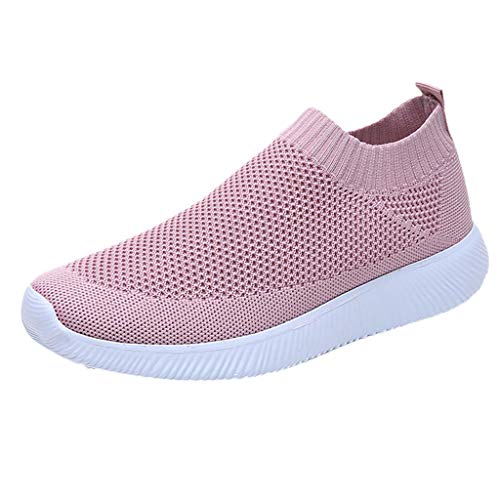 Zapatillas de deporte para mujer, de malla informal y cómodas. 1 rosa. 37 EU