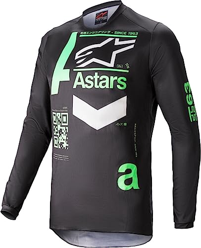 Alpinestars Fluid Chaser Motocross Jersey (Black/Cyan,XL)