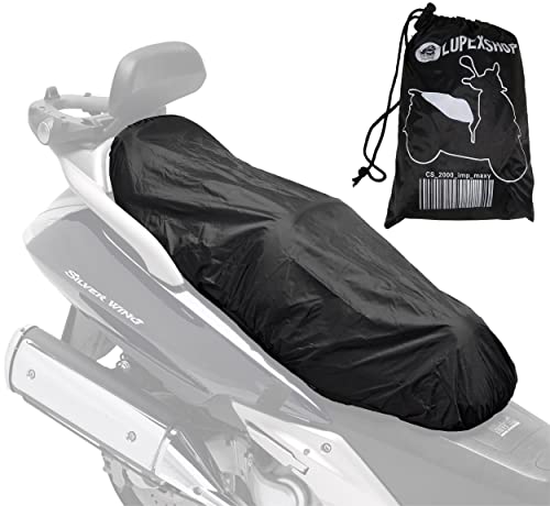 Auto Accessori Lupex - Funda universal impermeable talla XL 95 x 48 cm, funda de sillín adaptable para scooter y moto, material poliéster, color negro, con bolsa, también disponible M L Maxi