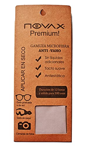 Novax Premium Paño de Microfibra antivaho y Limpieza para 300 Aplicaciones eficaces y hasta 12 Horas, 1 Unidad ( Paquete de 1)