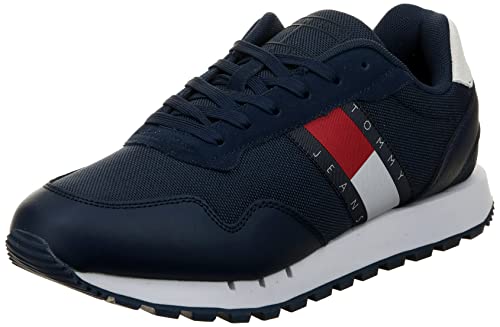 Tommy Jeans Retro Leather TJM ESS, Zapatillas Hombre, Azul (Azul Marino Crepúsculo), 44 EU