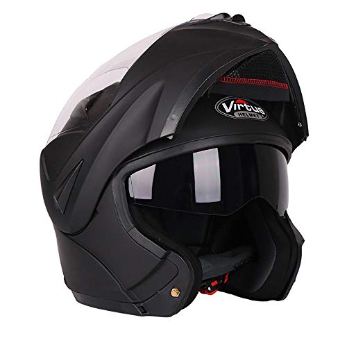 Hombres Flip Up Casco de Motocicleta Lente Doble Flip Up Cascos de Moto Anti-Niebla Moto Motocross Accesorios Verano Protección UV Invierno A Prueba de Viento