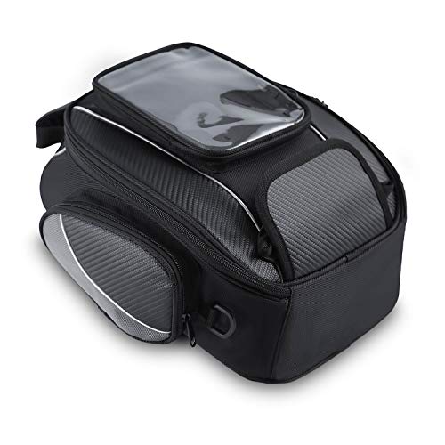 Bolsa Depósito Moto Bolsa de Tanque Motocicleta Magnética de Tela Oxford Impermeable Navegación Universal Negro (10L)