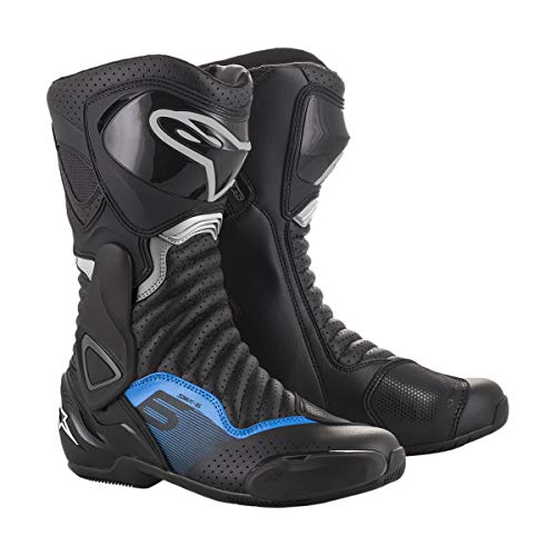 Alpinestars Botas de moto SMX-6 v2 ventiladas para hombre, negro/plomizo/azul, 40