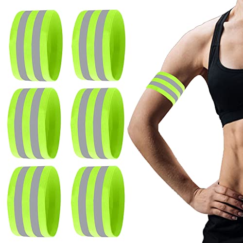 YISKY Cintas Reflectantes, 6 Piezas Pulsera Reflectante, Brazalete Alta Visibilidad, Pulsera de Seguridad Reflectante, Bandas Reflectantes Elásticas para Correr, Correr en Bicicleta, Pasear Perros