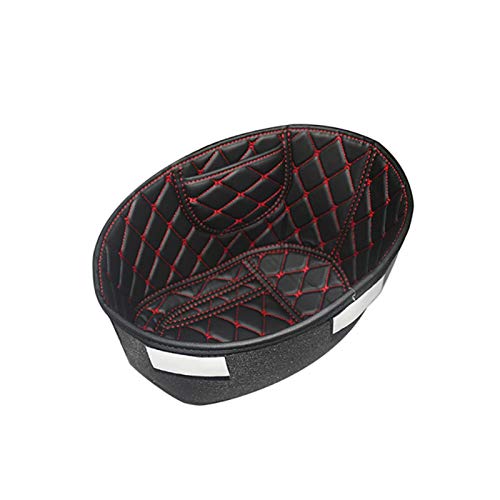 MKOIJN Baúl de Moto Protector Carga Tronco Trasero Motocicleta Fit For Piaggio Vespa 150 Primavera150 Vespa Sprint 150 Asiento Cuero Cocheco Cubo, Bolsa Asiento Motocicleta (Color : Red)