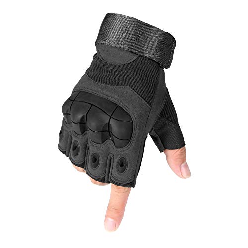 Selighting Guantes Tácticos Medio Dedo Guantes Militar Guantes para Moto Guantes para Ciclismo Guantes de Caza para Hombre (XL, Negro)