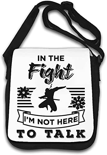 in The Fight I'm Not Here to Talk Funny Ninja Ninjutsu Graphic Bolso de hombro blanco, White, Talla única