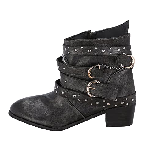 Zapatos para mujer, estilo retro, transpirables, cortas, gruesas, con cremallera alta, botas para mujer, botas para mujer, sin tacón con cordones, B verde, 38 EU