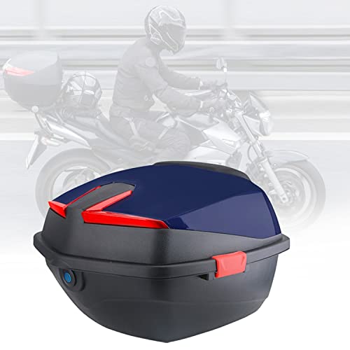 Baúl Moto Universal Maleta Moto Scooter Rear Almacenamiento Caja Top Case, 40L Capacidad, Baúl De Moto Impermeable (Color : Blue)