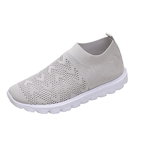 Moda verano mujeres Seakers malla transpirable color sólido suave cómodo casual bota compatible con moto mujer homologado Ce, gris, 37 EU