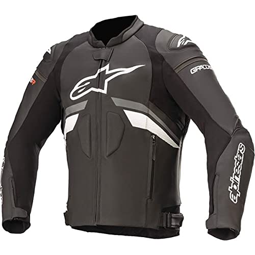 Alpinestars GP Plus R v3 Airflow Chaqueta de cuero para motocicleta, negro/gris oscuro/blanco, 58