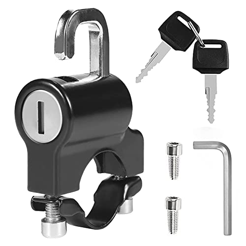 Bloqueo Casco Antirrobo Casco Moto Helmet Lock Cerradura Casco Moto Piezas Helmet Lock Candado Universal Casco Para Tubo de Manillar de 22-28 mm, Motocicleta, Bicicleta o Scooter