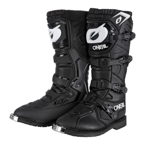 O'NEAL | Botas de Motocross | Motocicleta de Enduro | Comodidad gracias al interior de Air-Mesh, cuatro hebillas, material sintético | Botas Rider Pro | Adulto | Negro | Talla 39