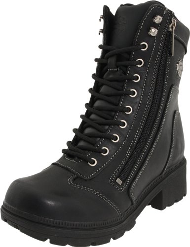 Harley Davidson Tessa Lace Up, Botas Cortas al Tobillo Mujer, Negro, 42 EU