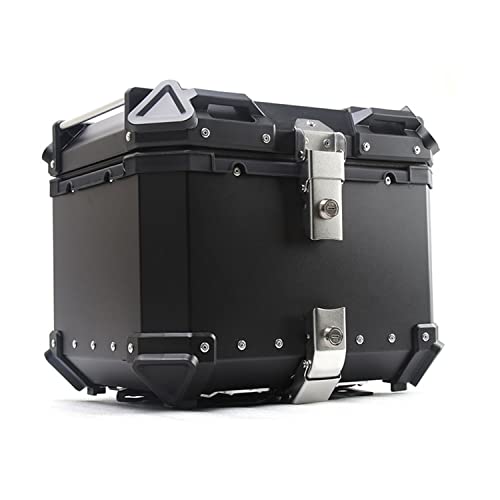 WNANCH Topcase 28/36/45/55/65/80/100 litros Baúl De Moto Aluminio Maletero De Moto con Llaves Y Accesorios Impermeable (Color : Negro, Size : 45L)