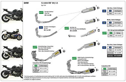 Sistemas completos Arrow Competition Evo Replica SBK inox BMW S 1000 RR '09-'14