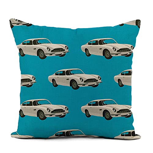 426 Funda De Almohada Primavera Throw Pillow Case Patrón Retro Sport Car Cartoon Bond Adventure Aston Martin Fundas De Cojín para Hogar Patio Cama 45X45Cm