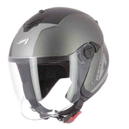 Astone Helmets - MINIJET S Graphic - Casque jet - Casque jet usage urbain - Casque compact - Coque en polycarbonate - WIPE matt gun metal L