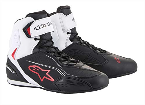 Alpinestars Botas de moto Faster-3 Shoes Black White Red, Negro, Blanco/Rojo, 40