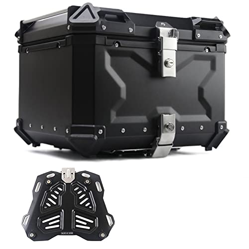 WNANCH Universal Baúl De Moto Scooter Maleta Topcase Aluminio 28L 36L 45L 55L 65L 80L 100L Caja De Moto Cajón para Moto, Baul Moto 2 Cascos (Size : C-55L)