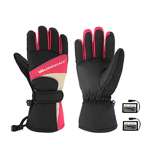 Guantes Calefactables Moto Guantes a prueba de viento calefacción al aire libre de esquí de equitación Guantes Calientes Pesca Guantes Hombres Mujeres calefactables + cinco dedos con calefacción +6 ho