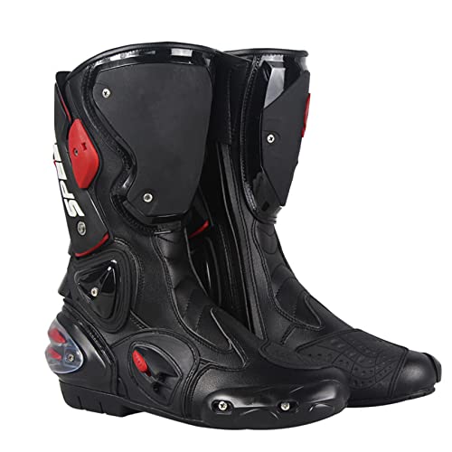 VCXZ Profesión de Botas de Motocicleta Microfibra Motocross Anticollision Riding Botter Botter Boot de Engranajes,Negro,44