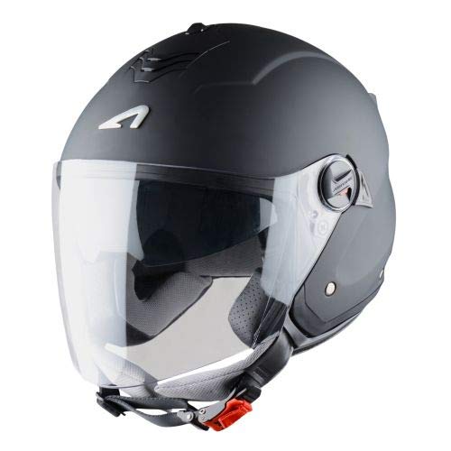 Astone Helmets - MINIJET S monocolor - Casque jet - Casque jet usage urbain - Casque compact - Coque en polycarbonate - Black Matt XS