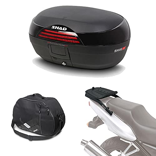 Sh46bohe253 - Kit fijacion y Maleta baul Trasero + Bolsa Interna de Regalo sh46 Compatible con Honda SH-Mode 125 2014-2017