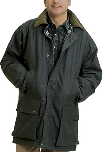 Game Classic Padded Wax Jacket up to 5XL - Mens Padded Wax Jacket Olive 4XL