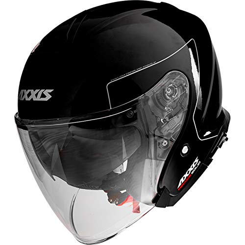 AXXIS Casco Moto Jet con Gafa Solar OF504SV Mirage SV Solid A1 Negro Brillo Talla L (59-60 CMS) HOMOLOGADO…