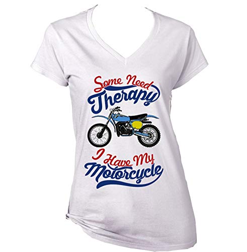 Teesandengines Bultaco pursang mkii 370 Motorcycle Therapy Camiseta para Mujer de Algodon Size Small