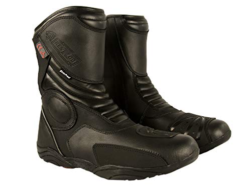 KEN ROD Botas Piel Moto | Botas Motocicleta de Cuero | Botas de moto para hombre | Protectores reforzados integrados | Protección en los tobillos | Botas moteras | Biker | Motorista | Talla 41