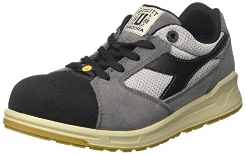 Diadora D-Jump Low Text Pro S1p ESD, Zapatos de Trabajo Unisex Adulto, Gris (Grigio Acciaio/Nero Antracite), 40 EU