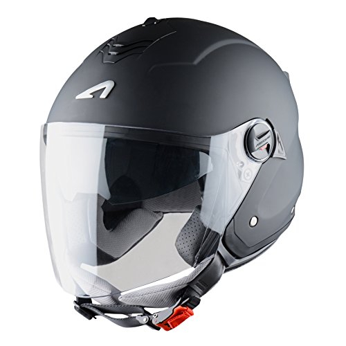 Astone Helmets Mini Jet, Casco Jet, color Negro Mate, talla L