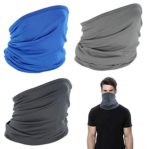 FANDE Braga Cuello Unisex, 3 Piezas Bufanda Elástica, Multifunción Bufanda, Pasamontañas de pañuelo, Bandanas Sin Costuras, para Hacer Yoga, Senderismo, Montar a Caballo, Montar en Moto