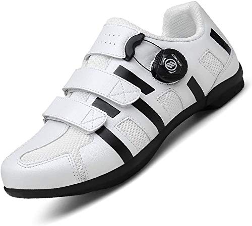 KUXUAN Zapatillas De Ciclismo De Carretera Zapatillas De Bicicleta Hombres Mujeres Tacos Zapatillas De Ciclismo MTB Racing Zapatillas De Bicicleta,White-43EU