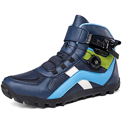 Lfzhjzc Botas de Moto, 2022 últimos Estilos Transpirables con Protecciones Suela de Goma Zapatos de Moto Antideslizantes, Botas de Moto de Cross (Color : Green, Size : 43 EU)