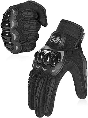 COFIT Guantes de Motos, Guantes de Pantalla Táctil Full Touch para Carreras de Motos, MTB, Escalada, Senderismo y Otros Deportes al Aire Libre - Negro L