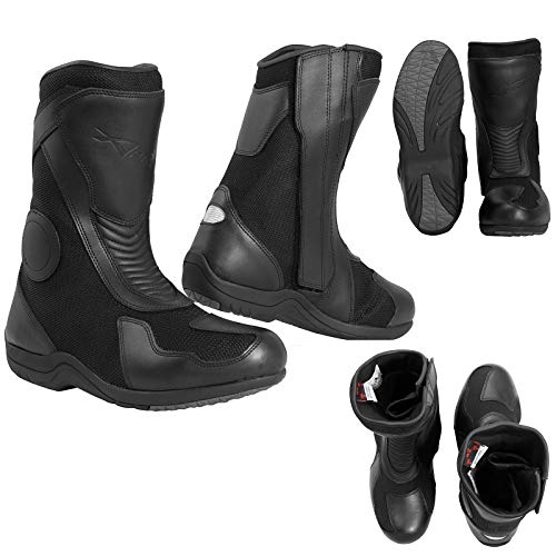 Botas homologados CE Moto Impermeables Transpirables Protección Carretera a-Pro Negro 40 EU Negro