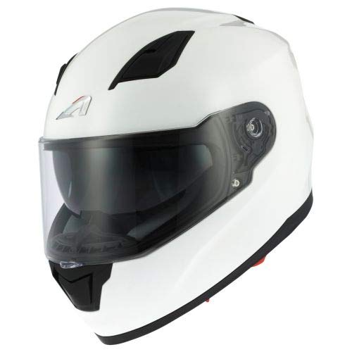 Astone Helmets - Casque de moto GT900 Monocolor - Casque intégral large vision - Casque de moto intégral homologué - Casque de moto mixte en polycarbonate - White M