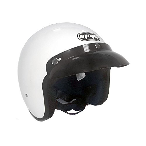 Casco de moto MMG, homologado ECE, adulto, blanco (Medium)