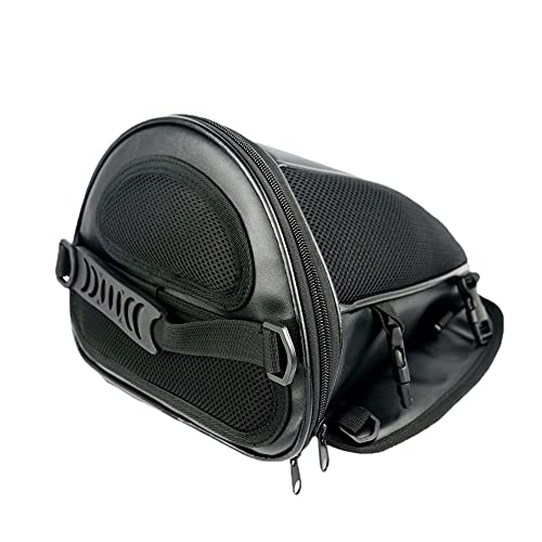 MIGHTYDUTY Bolsas de Cuero para Asiento Trasero de Motocicleta,Bolsa de Tanque Impermeable de la PU, Bolsa de sillín de Almacenamiento de Asiento Trasero de Motocicleta Multifuncional Negro