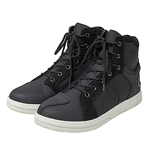 Botas de Moto para Hombre, Botas Motocicleta de Cuero, Impermeable Zapatos Motocross Informal para Ciclistas, Zapatos Deportivos de Turismo,Black-40