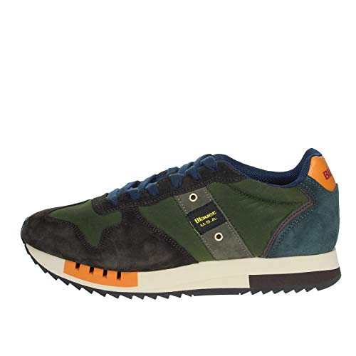 Blauer QUEENS01 Sneakers Hombre Marrón/Verde obscuro 41