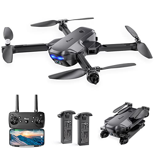 Potensic P4 Plegable Drones con Cámara, FPV 1080P HD WiFi RC Helicóptero Quadcopter para Niños Principiantes, Modo sin Cabeza, Control por Gravedad, DIY Ruta de Vuelo, 40 Mins Vuelo Dron para Niño