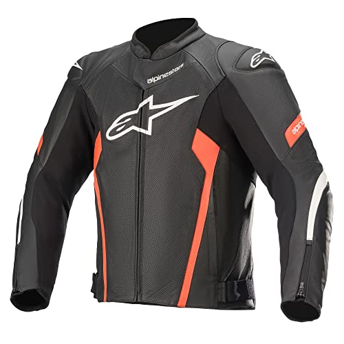 Alpinestars Chaqueta de Cuero V2 Airflow Más Rápida Moto, Negro, 40-42 Unisex